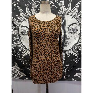 Dolled Up by Fang leopard print L/S cold shoulder knit sweater SMALL